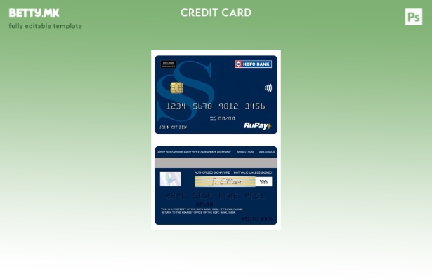 модерен стил Индија HDFC банка RuPay купувачи Стоп за шаблон за кредитна картичк